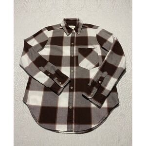 Abercrombie Fitch Soft Flannel Shirt Plaid Brown White XS